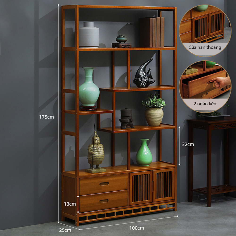 KỆ TRANG TRÍ GỖ TRE 5 TẦNG HIỆN ĐẠI VÀ BỀN BỈ - Hình ảnh 2