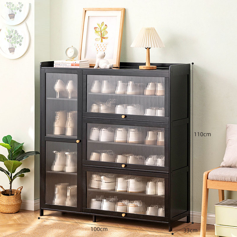 TỦ GIÀY GỖ TRE ĐEN THIẾT KẾ 4 CÁNH ĐỂ CỰC GỌN - Hình ảnh 6